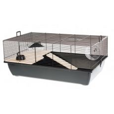 Klatka dla gryzoni TOMMY + Wood - 78 x 48 x 33 cm CZARNA