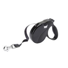 Amigo Mini smycz do 12kg - 3m taśma, czarna