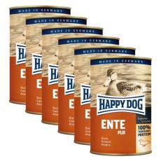 Happy Dog Pur - Ente/kaczka, 6 x 400g