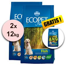 Farmina MO P ECOPET N dog FISH MEDIUM 2 x 12 kg + 4 kg GRATIS