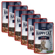 Saszetka Happy Cat MEAT IN SAUCE Culinary Voralpen-Rind / Wołowina, 6 x 85 g