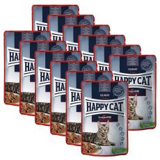 Saszetka Happy Cat MEAT IN SAUCE Culinary Voralpen-Rind / Wołowina, 12 x 85 g