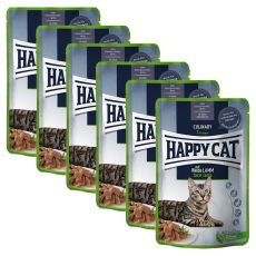 Saszetka Happy Cat MEAT IN SAUCE Culinary Weide-Lamm / Jagnięcina 6 x 85 g