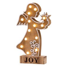 Dekoracja MagicHome Christmas Woodeco, Anioł, 14 LED, 19x33 cm