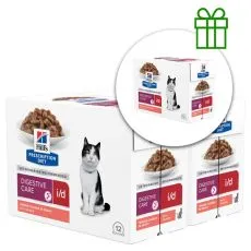 Hill's Prescription Diet Feline i/d AB+ łosoś 12 x 85 g, 2+1 GRATIS