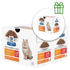 Hill's Prescription Diet Feline c/d Urinary Multicare Stress Chicken 12 x 85 g, 2+1 GRATIS
