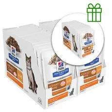 Hill's Prescription Diet Feline Kidney Care k/d Chicken 12 x 85 g, 2+1 GRATIS