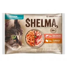 Shelma Kitten Capsule łosoś/indyk w sosie 4 x 85 g
