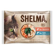 Shelma Cat saszetka łosoś/dorsz w sosie 4 x 85 g