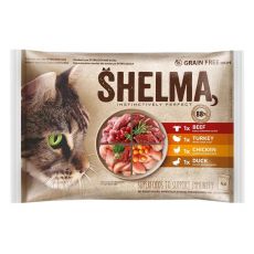 Shelma Cat saszetka 4 rodzaje mięsa w sosie 4 x 85 g