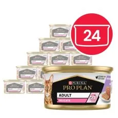 PRO PLAN CAT DELICATE kawałki indyka w pasztecie 24 x 85 g