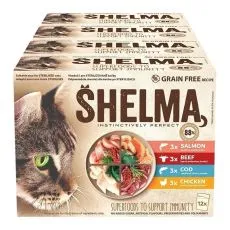 Shelma Cat saszetka mięso i ryba w sosie 48 x 85 g