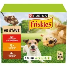 FRISKIES ADULT multipack z wołowiną, kurczakiem i jagnięciną w sosie 24 x 85 g