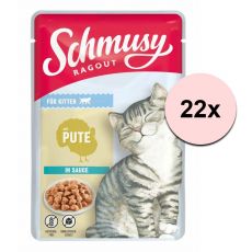 Schmusy Ragout Kitten saszetka z indyka w sosie 22 x 100 g