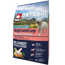 ONTARIO Weight Control Large - turkey & potatoes 2,25kg - USZKODZONE OPAKOWANIE