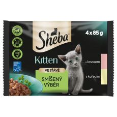 Sheba Kitten Saszetki zmieszany wybór w soku 4 x 85 g