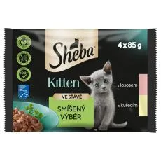 Sheba Kitten Saszetki zmieszany wyb&oacute;r w soku 4 x 85 g