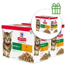 Hill's Science Plan saszetki dla kociąt z kurczakiem 12 x 85 g, 2+1 GRATIS