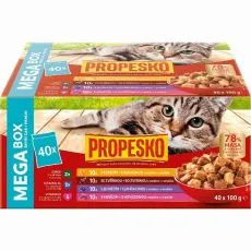 Propesko Cat Adult Saszetka wołowina/kurczak/dziczyzna/jagnięcina w sosie 40 x 100 g