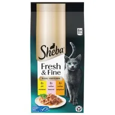 Sheba Fresh & Fine saszetki dla kot&oacute;w, kurczak i łosoś 6 x 50 g