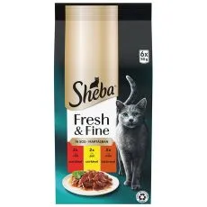 Sheba Fresh & Fine saszetki dla kot&oacute;w, kurczak i wołowina 6 x 50 g