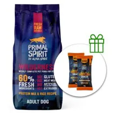 Primal Spirit Dog 60% Wilderness Dog świnia iberyjska 12 kg + 2 x przekąski GRATIS