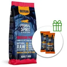 Primal Spirit Dog 70% Wieprzowina Iberyjska Z Szynką 12 kg + 2 x przekąski GRATIS