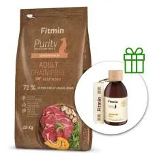 Fitmin Purity Adult Beef Grain Free 12 kg + Fitmin Purity Olej z łososia GRATIS