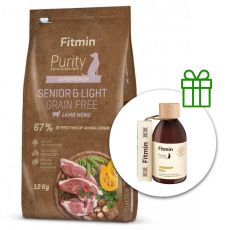 Fitmin Purity Senior & Light Lamb Grain Free 12 kg + Fitmin Purity Olej z łososia GRATIS