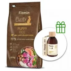 Fitmin Purity Puppy Rice Lamb & Salmon 12 kg + Fitmin Purity Olej z łososia GRATIS