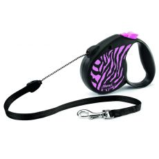 Flexi Safari Zebra smycz M do 20 kg, 5 m linka - różowa