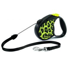 Flexi Safari Leopard smycz M do 20 kg, 5 m linka - żółta