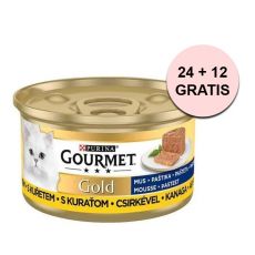 Konserwa Gourmet GOLD - pasztet z misa z kurczaka 85 g, 24+12 szt. GRATIS