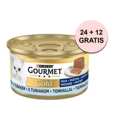 Konserwa Gourmet GOLD - pasztet z tuńczyka 85 g, 24+12 szt. GRATIS