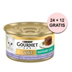 Konserwa Gourmet GOLD - Savoury Cake z jagnięciną i zieloną fasolką 85 g, 24+12 szt. GRATIS