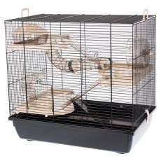 Klatka dla gryzoni HOMER - 58 x 38 x 55 cm CZARNY