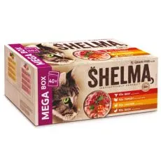 Shelma Cat saszetka 4 rodzaje mięsa w sosie MEGA BOX 40 x 85 g
