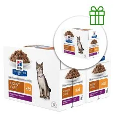 Hill's Prescription Diet k/d Karma dla nerek saszetka dla kot&oacute;w z wołowiną 12 x 85 g, 2+1 GRATIS
