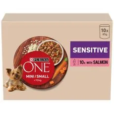 PURINA ONE MINI Dog Sensitive Łosoś w soku 10 x 85 g