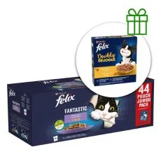 Saszetki Fantastic, smaczna selekcja w galarecie 44x85g + karma GRATIS