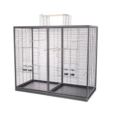 Klatka dla ptak&oacute;w Verra 125,5 x 61 x 109/127 cm CZARNA