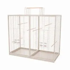 Klatka dla ptak&oacute;w Verra 125,5 x 61 x 109/127 cm BEŻOWA