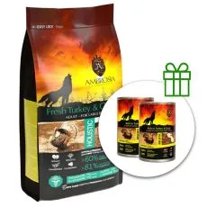 Ambrosia Adult Large Breeds Fresh Turkey & Chicken 12 kg + 2 konserwy GRATIS