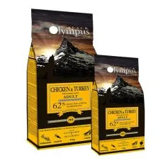 Black Olympus Adult Medium Chicken & Brown Rice 12 kg + 2 kg GRATIS
