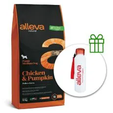 Alleva NATURAL dog chicken & pumpkin puppy medium 12 kg + butelka termiczna GRATIS