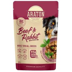 ARATON Dog Adult All Breeds saszetka wołowina i kr&oacute;lik 500 g