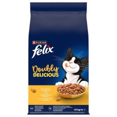 Felix Doubly Delicious karma sucha dla kot&oacute;w kurczak, indyk 10 kg