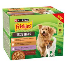 Friskies Tasty Strips saszetki dla ps&oacute;w kurczak, indyk, kaczka w sosie 24 x 85 g