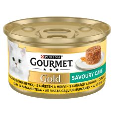 Konserwa Gourmet GOLD - Savoury Cake z mięsem z kurczaka i marchewką, 85g