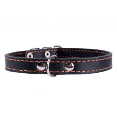 Skórzana obroża dla psów – 22- 30cm, 10mm - czarna